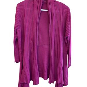 Tabi Elegant Magenta Open Front Cardigan EUC